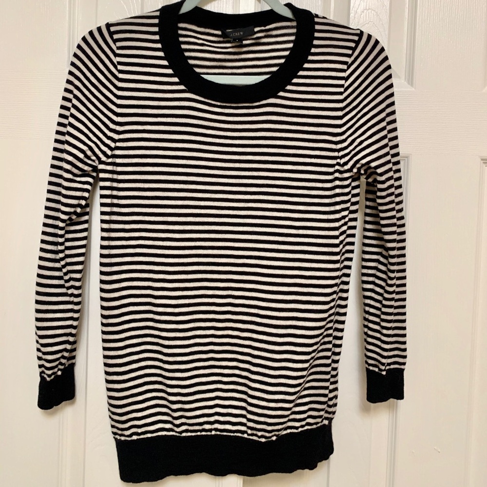 Jcrew black and white striped sweater